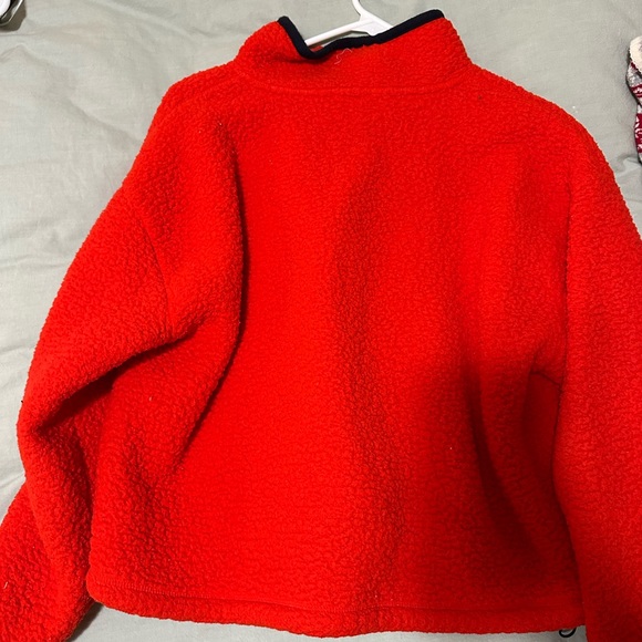 Cropped fuzzy quarter button up - Picture 2 of 2